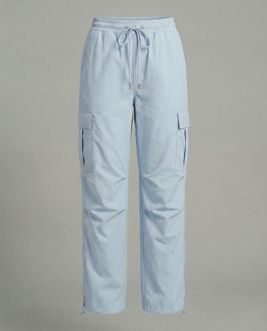 Damen nan ultraleichte Freizeit-Hose mit hohem Elastikbund, Kordelzug und verstellbarem Beinabschluss R&B