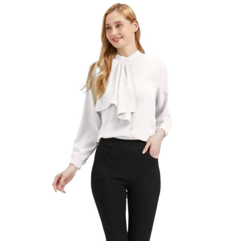 Damen Bluse mit eleganter Rüschendetails und Kragen R&B