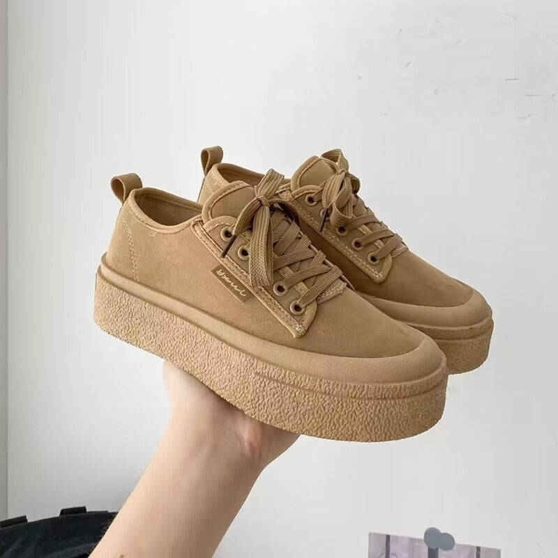 Damen Komfortable Sneakers mit dicker Gummisohle und weichem Wildlederobermaterial R&B