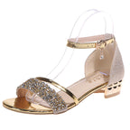 Damen Glitzernde High Heel Sandalen mit komfortablem Blockabsatz und verstellbarem Riemen R&B