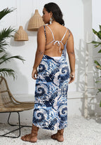 Damen Maxikleid mit asymmetrischem Saum und blumigem Muster R&B