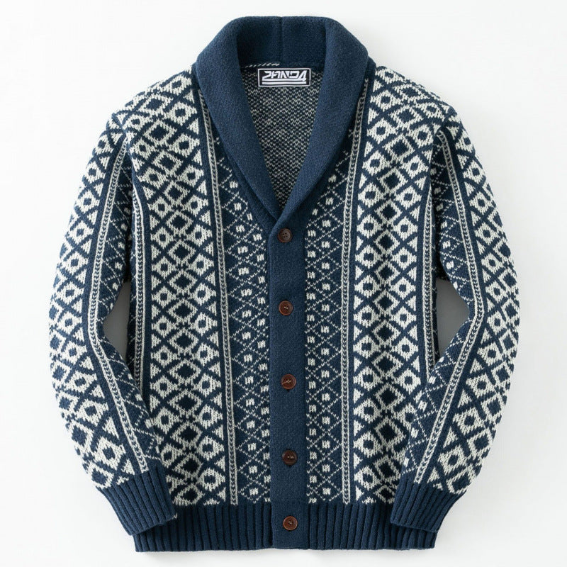 Herren Strickjacke mit traditionellem nordischem Muster R&B