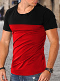 Herren Rundhals T-Shirt mit farblich abgesetztem Design und hohem Tragekomfort