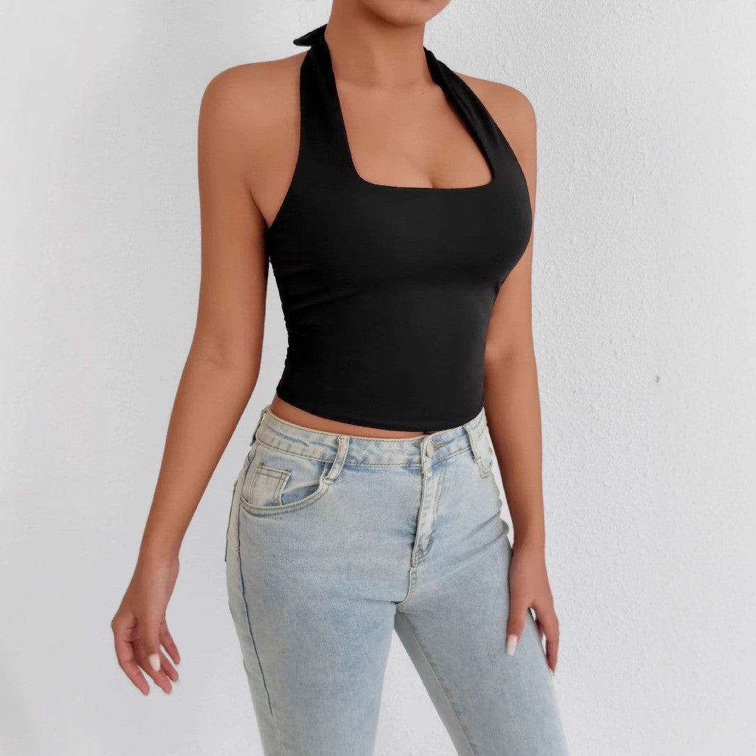 Damen Hochgeschlossenes Tanktop mit Quadrat-Ausschnitt R&B