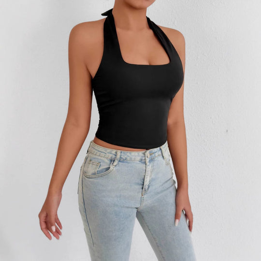 Damen Hochgeschlossenes Tanktop mit Quadrat-Ausschnitt R&B
