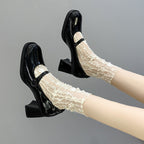 Damen elegante Pumps mit breitem Absatz R&B