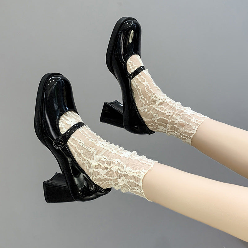 Damen elegante Pumps mit breitem Absatz R&B