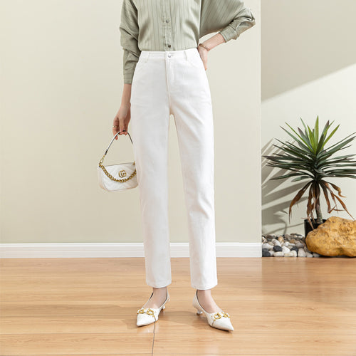 Damen Chino Stoffhose mit Hochbund