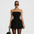 Damen Elegantes Abendkleid mit Off-Shoulder-Design und Fließendem Cape R&B