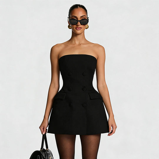 Damen Elegantes Abendkleid mit Off-Shoulder-Design und Fließendem Cape R&B