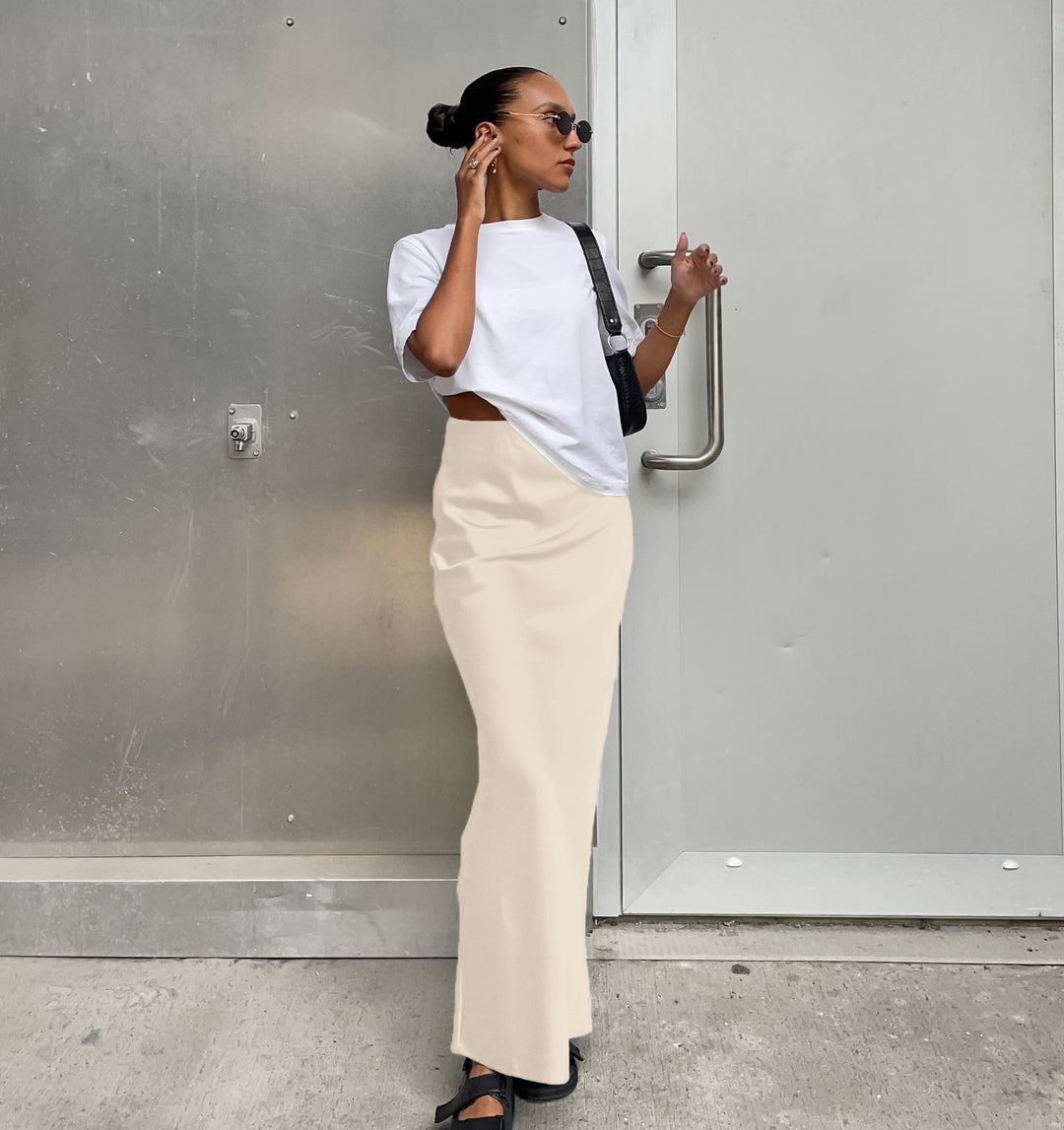 Damen Maxirock mit hohem Schnitt und seitlichem Schlitz R&B