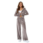 Damen Luxuriöses Fleece-Loungewear-Set mit Kapuze und lockerer Passform R&B