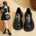 Damen Chunky Loafers mit metallischem Akzent und robustem Blockabsatz R&B