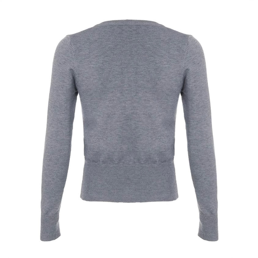 Damen Langarm Cardigan mit V-Ausschnitt und feinen Rippdetails R&B