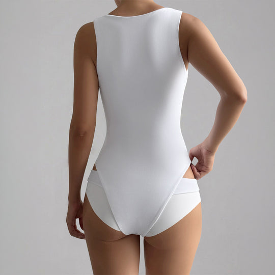 Damen Sport-Badeanzug mit tiefem V-Ausschnitt und hohen Beinausschnitten R&B