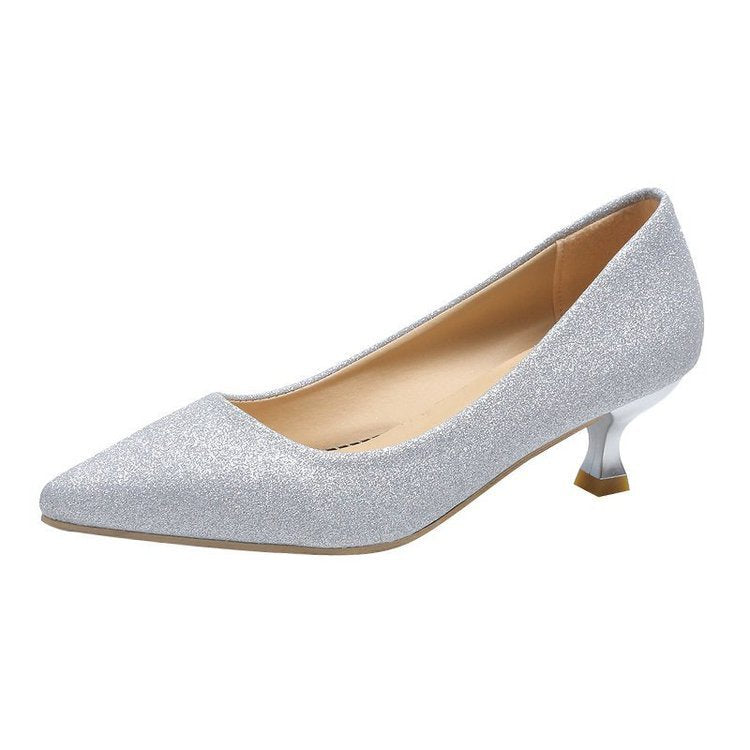 Damen schimmernde Pumps mit elegantem Blockabsatz R&B