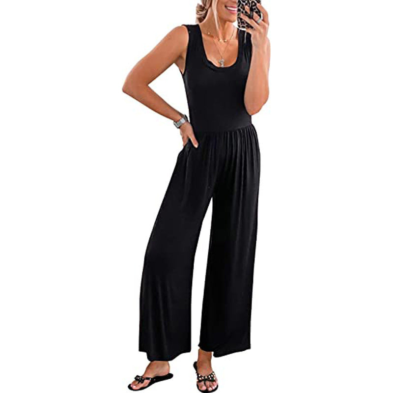 Damen Weit geschnittener Jersey-Jumpsuit R&B