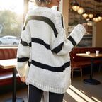 Damen Grobstrickjacke mit modischen Streifen R&B
