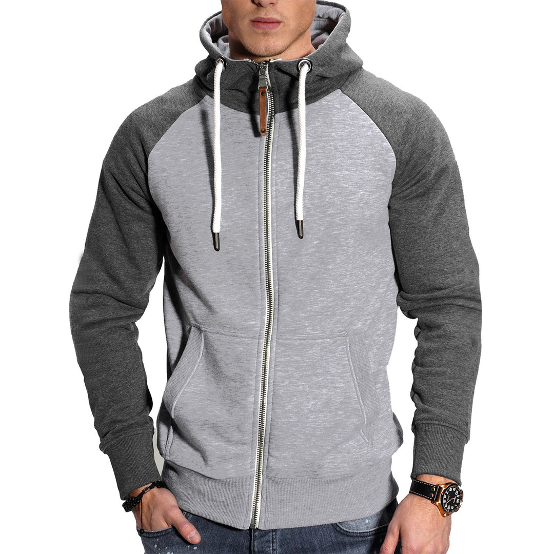 Herren raffinierter Kapuzenpullover mit hochwertigem Reißverschluss R&B