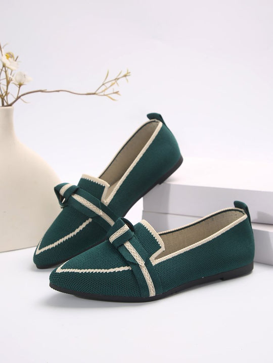 Damen elegante Slip-On Ballerinas mit modischem Knopfdetail R&B