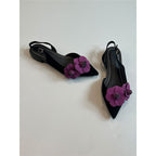 Damen Slingback Ballerinas mit floralem Design R&B