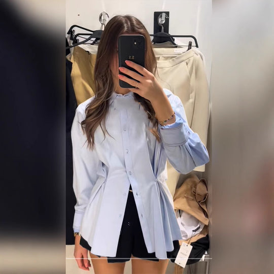 Damen Übergröße Bluse mit eleganter Schnür-Detail R&B