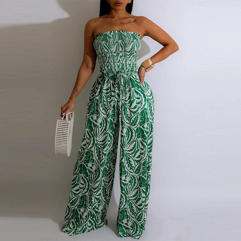 Damen One-Shoulder Jumpsuit mit floralem Design und elastischem Oberteil R&B