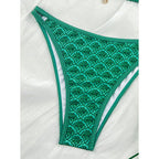 Damen Triangel-Bikini mit luxuriösem floralem Muster und verstellbaren Trägern