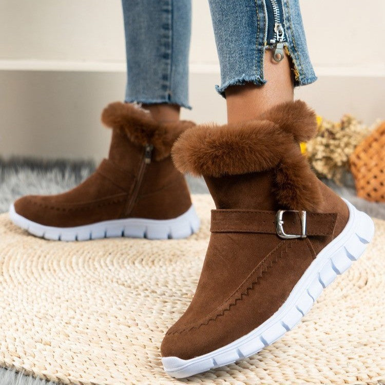 Damen Komfortable Winterstiefel mit modischer Kunstfellverzierung R&B