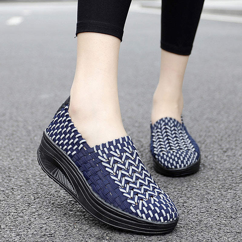 Damen Sportliche Slipper mit atmungsaktivem Netzgewe und rutschfester Sohle