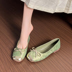 Damen Ballerinas mit elegantem Schleifen-Design und raffiniertem Metallverschluss R&B