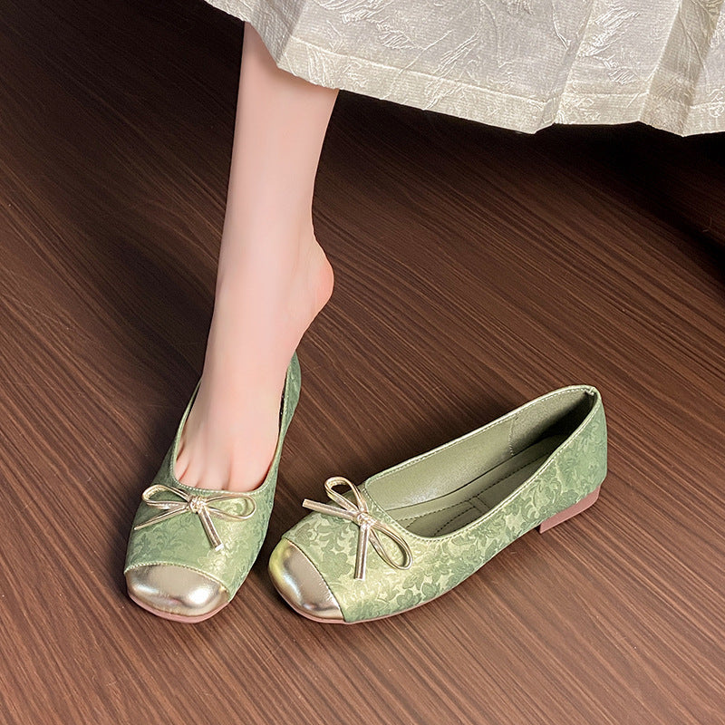 Damen Ballerinas mit elegantem Schleifen-Design und raffiniertem Metallverschluss R&B