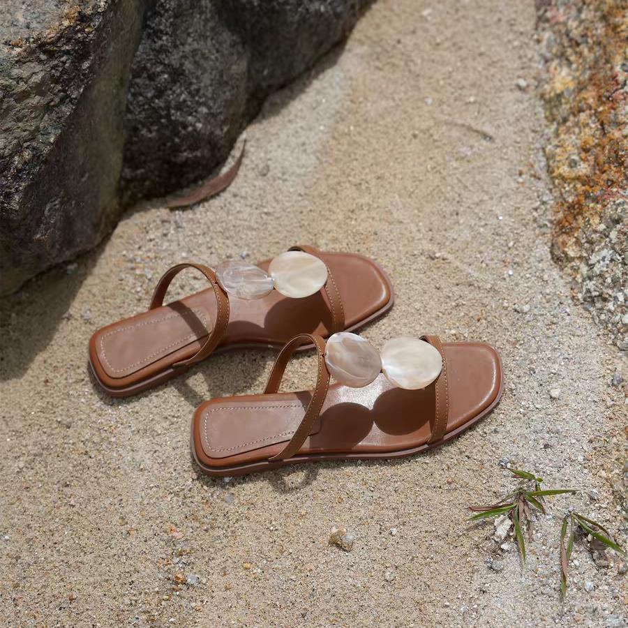 Damen elegante Sandalen mit dekorativen Kunststoffelementen R&B