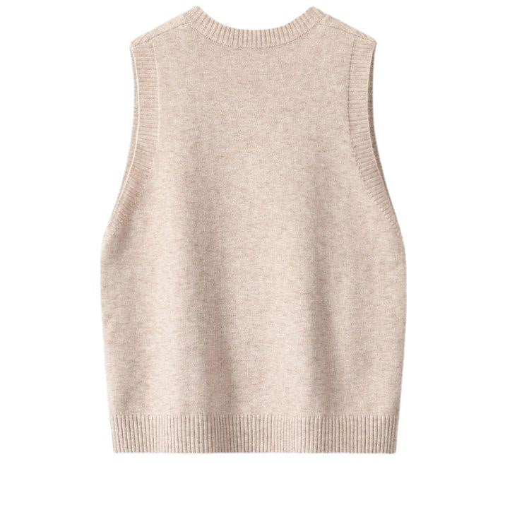Damen Strickweste mit V-Ausschnitt und Knopfdetails R&B