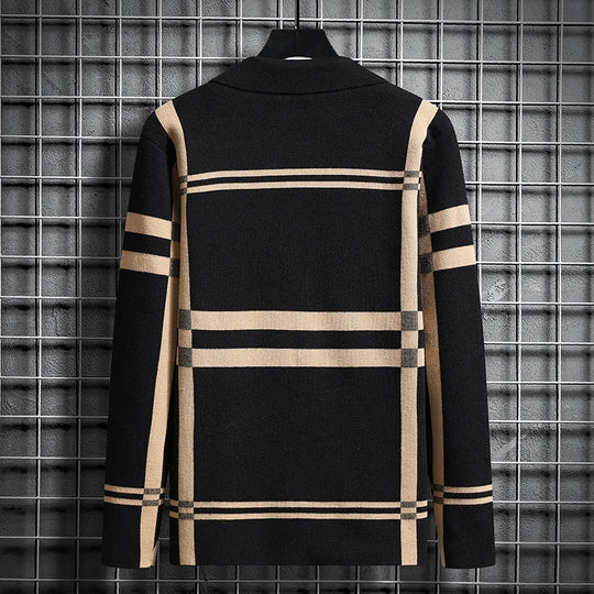 Herren modische Strickjacke mit einzigartigem Karomuster R&B