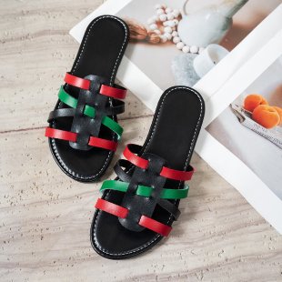 Damen offene Riemensandalen mit geflochtenem Design R&B