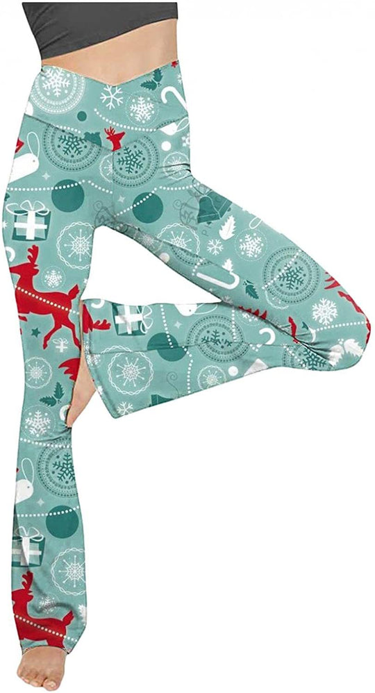 Damen Bootcut Yoga-Hose aus elastischem Material mit hohem Bund R&B