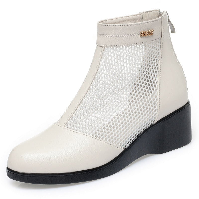Damen Modische Stiefeletten mit durchlässigem Netzmaterial und bequemem Absatz R&B