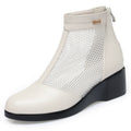 Damen Modische Stiefeletten mit durchlässigem Netzmaterial und bequemem Absatz
