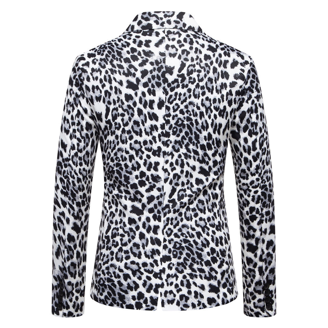 Herren stilvoller Blazer mit animalischem Muster und schmaler Passform R&B