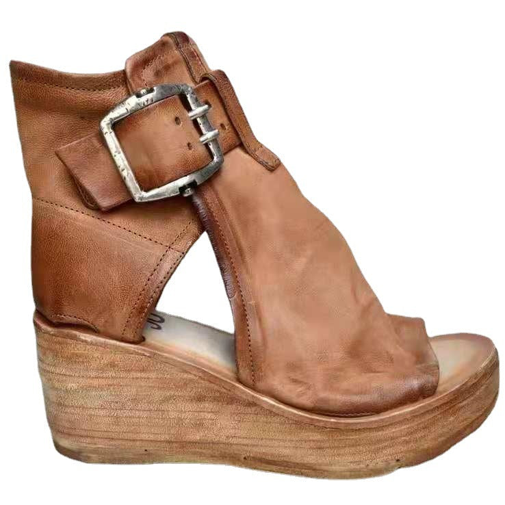Damen Wedge-Stiefeletten mit modischem Schnallen-Design R&B
