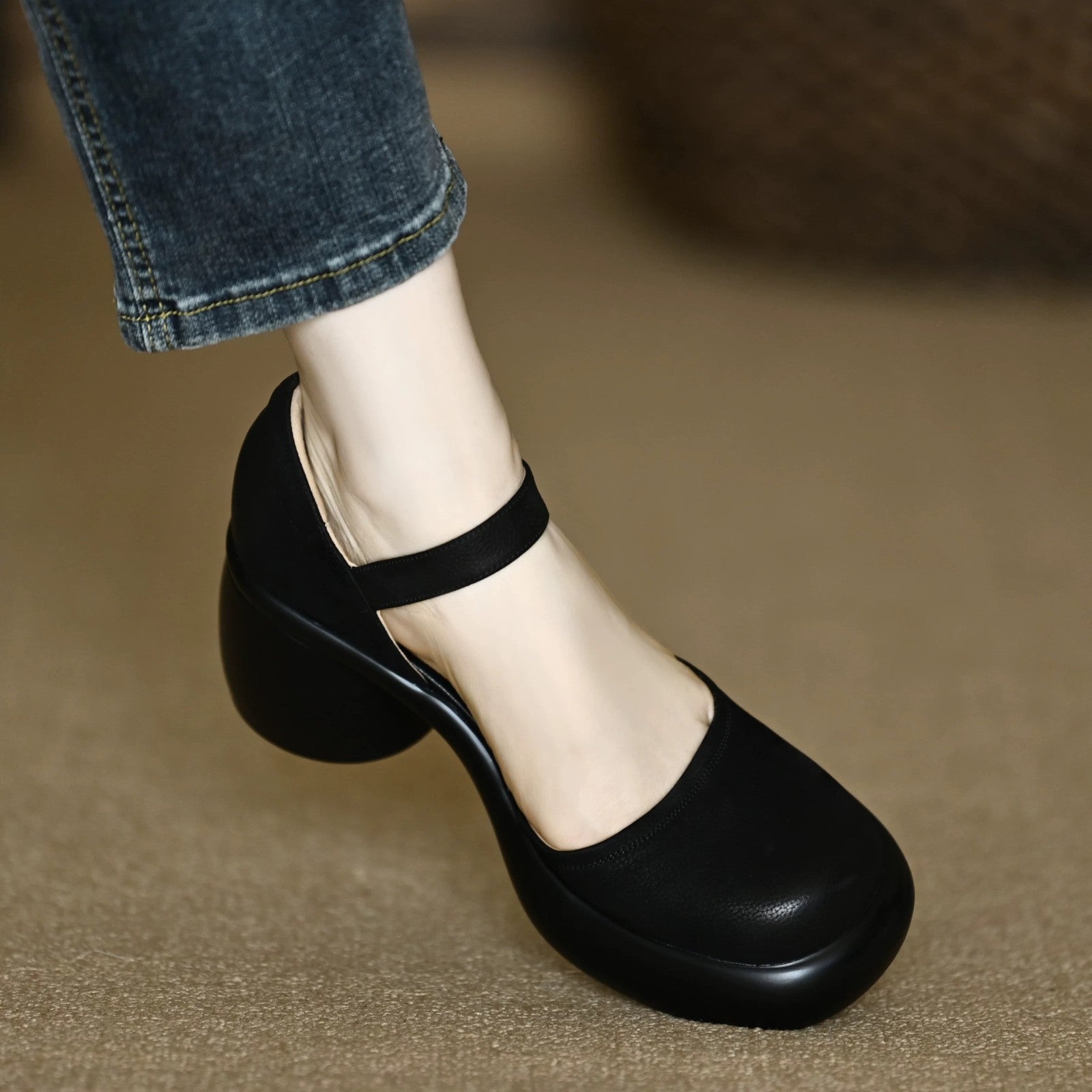 Damen modische Blockabsatz Schuhe