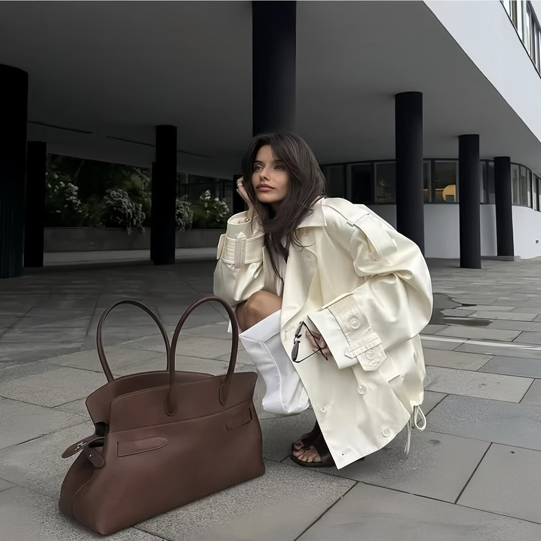Damen modische Kurzjacke mit elegantem Schnitt und hochglänzendem Finish R&B