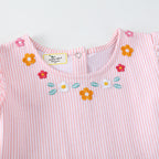 Mädchen Sommerkleid mit floralem Design und verspielten Flamingo-Applikationen R&B