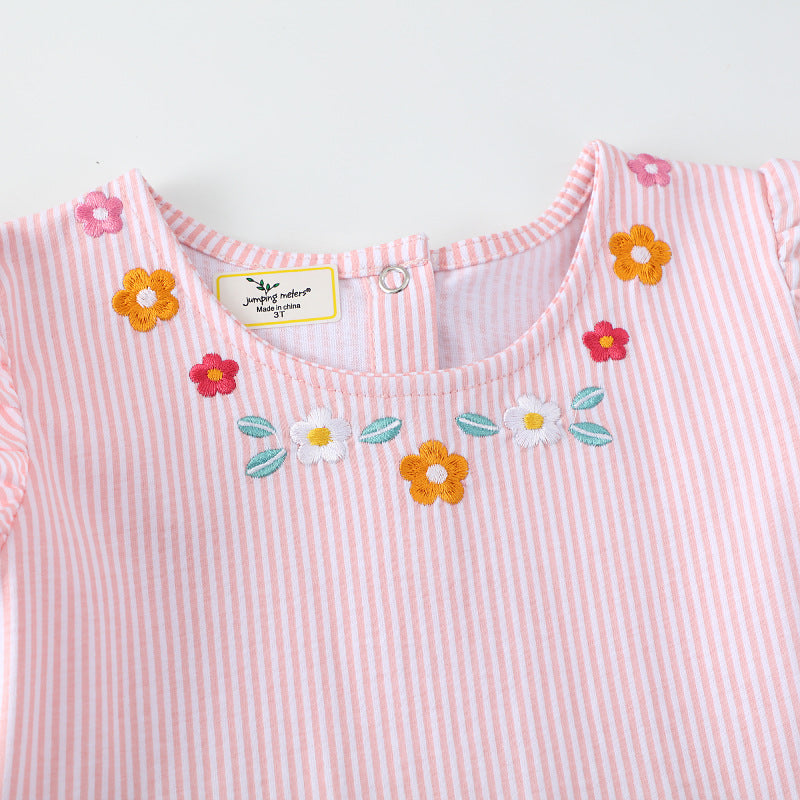 Mädchen Sommerkleid mit floralem Design und verspielten Flamingo-Applikationen R&B