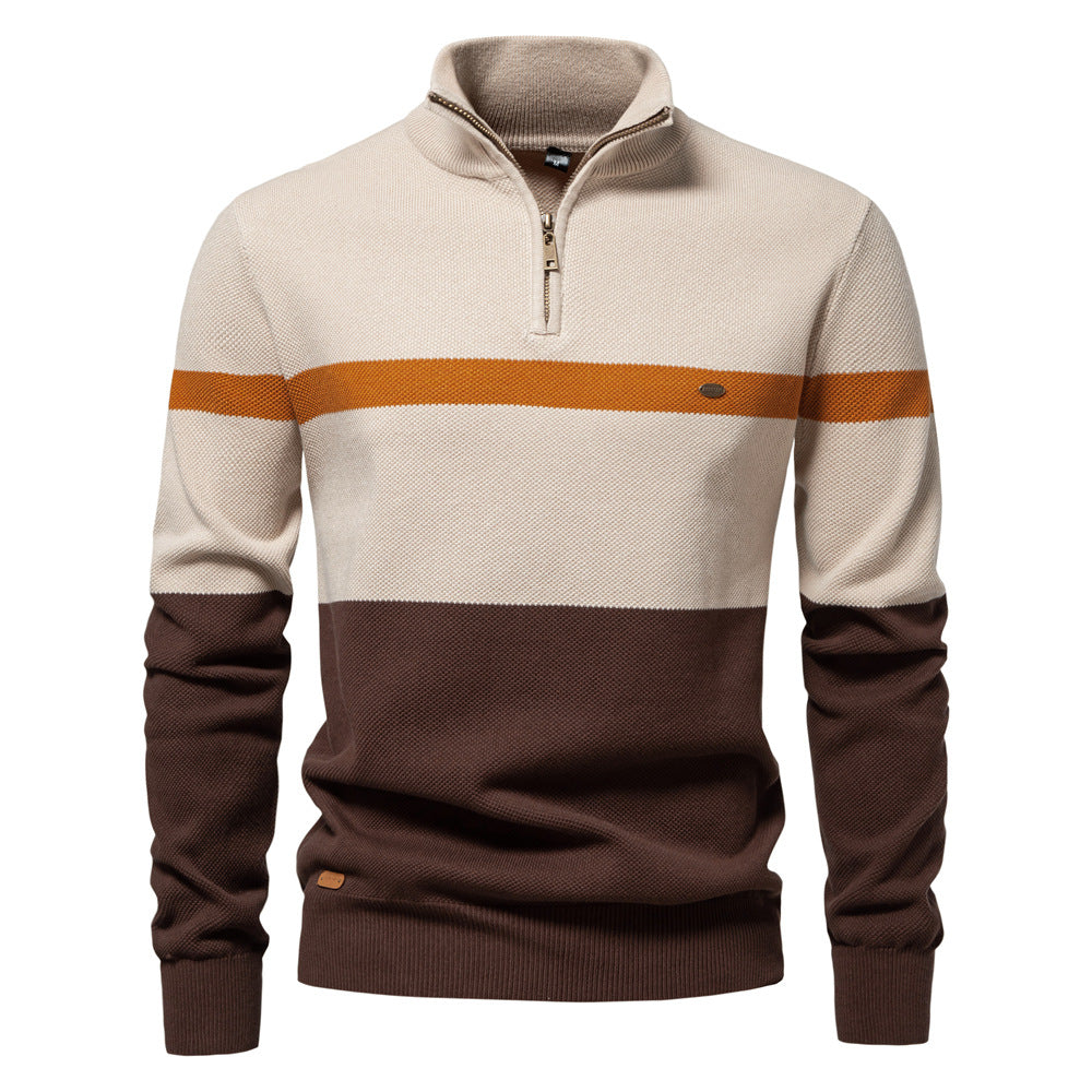 Herren Pullover mit Stehkragen und Zipper