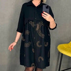 Damen Hemdblusenkleid mit modischer Overlay-Optik R&B