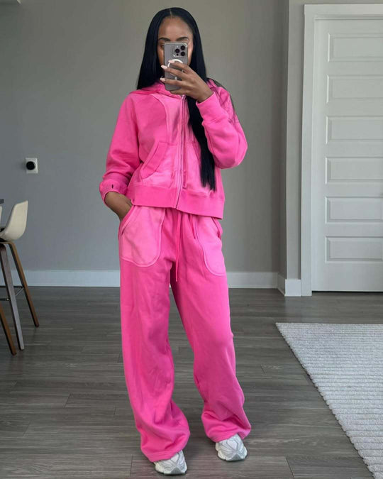 Damen lässiger Hoody- und Freizeithosen-Set R&B