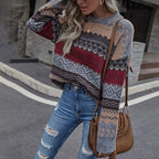 R&B | Geometrischer Strickpullover Mit Stilvollem Muster