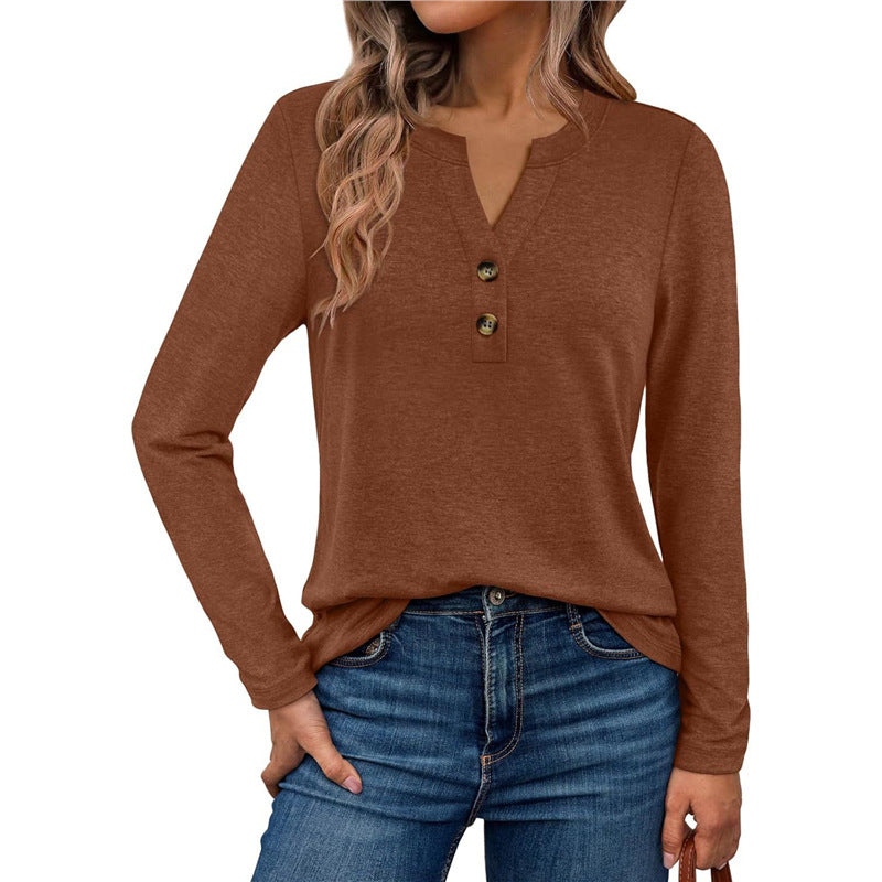 Damen Langarmshirt mit Knopfdetails R&B